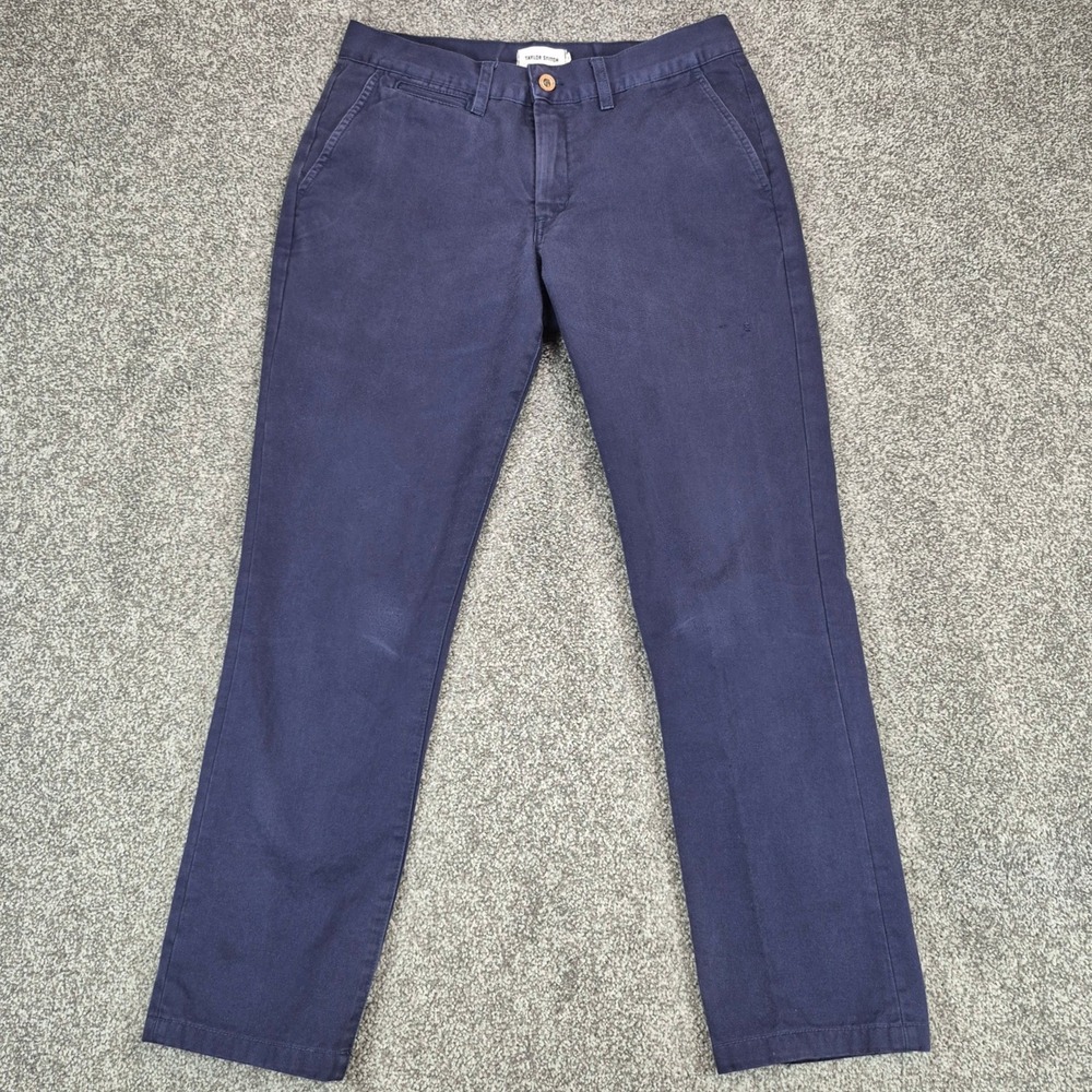Taylor Stitch Foundation Pant Mens 31 Navy Blue Democratic Chino Cotton Twill